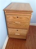 Solid Oak Two-Drawer File Cabinet
