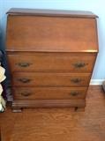 Vintage Maple Three-Drawer Secretary