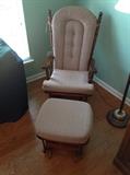 Upholstered Glider Chair & Ottoman