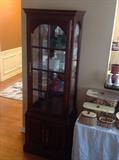 Mahogany Lighted Curio Cabinet