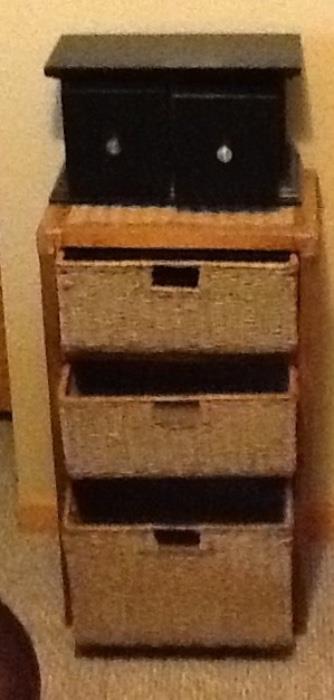 rattan and wicker drawer unit