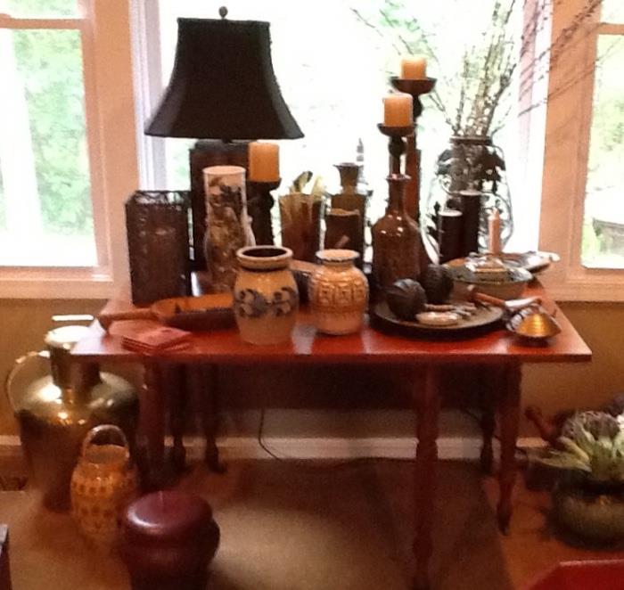 an array of home accents, table