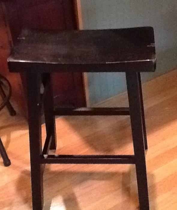 Pair of black counter-height stools