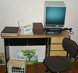 Genealogy items & small desk