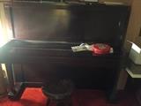 Upright piano with terrific stool