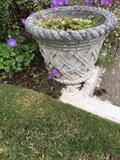 One of a pair of lattice outdoor pots