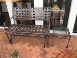 Outdoor rocking bench - matching chaise in next photo, small end table also for sale