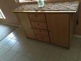 Wooden credenza (2 side cabinets and 4 drawers)