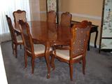 Drexel French Provincial Dining Room Double Leaf Table, 6 Chairs, excellent condition, not sold seperately