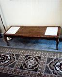 French Provincial Coffee Table, marble top sections, and 2 French Provincial End Tables, marble top, great condition