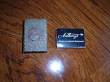 Antique Chinese Brass and Carved Jade Matchbox Holder with box of matches from Anthony’s Restaurant, Atlanta