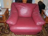 Natuzzi Pelle Leather Armchair, burgundy, quality Italian leather-upholstered, gently used, excellent condition, not sold seperately