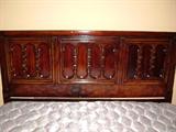 Queen Spanish Design Bedroom Suite, headboard, bed frame, dresser, and 2 matching nightstands, great condition