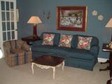 Custom Wesley Hall Blue Sofa 79in W x 3ft D