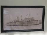 BIG framed photo of WWI war ship