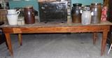 ANTIQUE HEART PINE 8FT. FARM/WORK TABLE