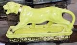 CALIFORNIA POTTERY 1950s  YELLOW PANTHER TV LIGHT/PLANTER