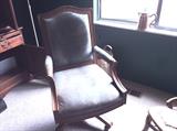 Oak and leather desk chair