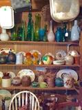 Art glass, cookie jars, enamelware