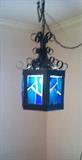 VINTAGE HANGING LIGHT WITH LUCITE PANELS