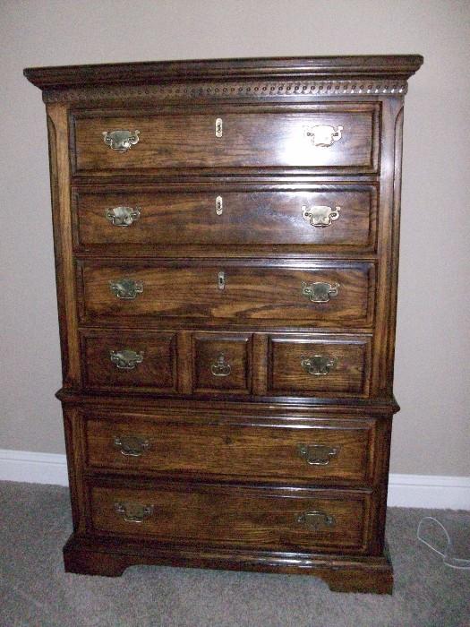 American Drew solid oak Chest of drawers $150.00