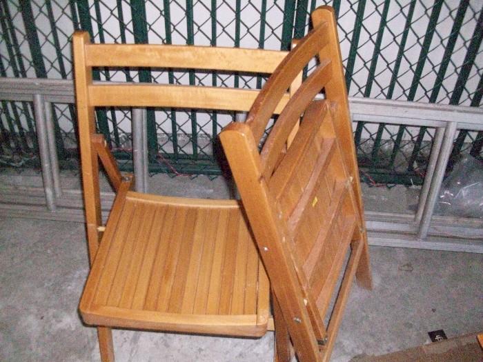 Wooden fold up chairs