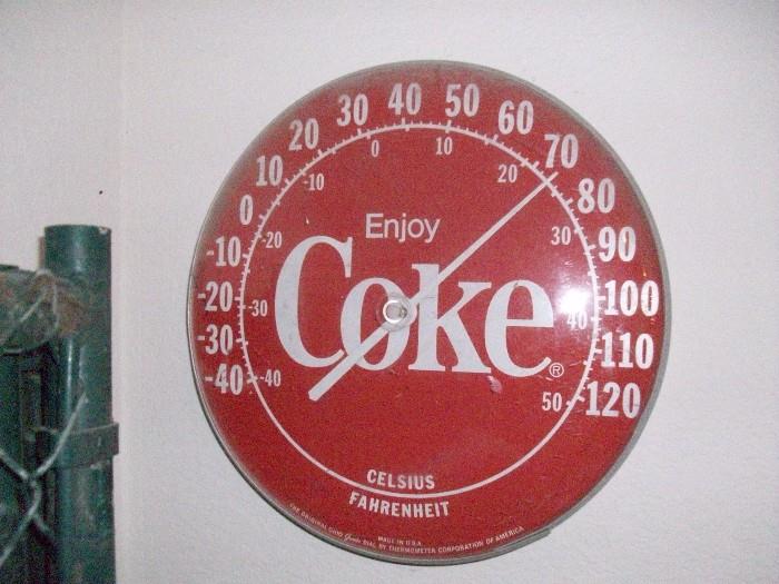 Vintage Coke outdoor themometer