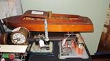 Antique wooden boats & collectible steam engines