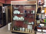 Retro Lighted showcases and contents in showcase are for sale.