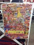 Fabulous Vintage Macon map/poster - These are just perfect for history lovers, retro Macon, wonderful piece of art - Limited number of these.
