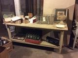 Coke bottles, Wooden Coke trays, Baskets, and of course the primitive work table.. Really cool!