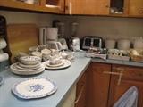 dishes, blenders, toaster & utensils