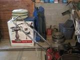lawnmower, birdbath and more