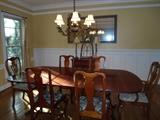 Formal Dining Room with Cresent Solid Mahogany Table and Chairs.... Quality...GREAT Prices..