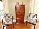 Lingerie Chest with Dresser and Sleigh Bed.