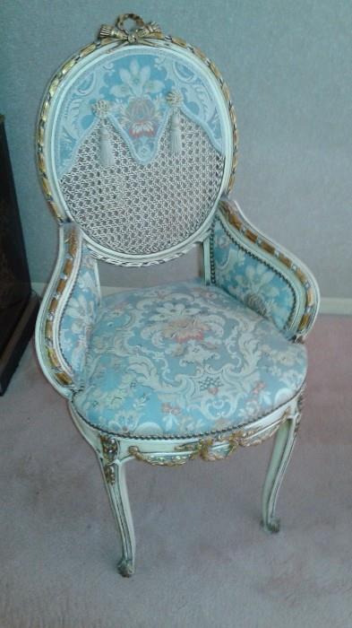 Embroidered & Needlepoint French Provincial Chair