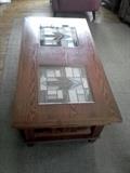 Craftsman style stained glass top coffee table