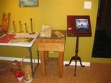 Butcher block table and music stand