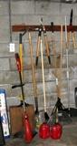 Yard racks, week wacker, gas cans etc