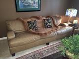 Bernhardt tan leather sofa