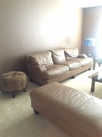 Bernhardt tan leather furniture