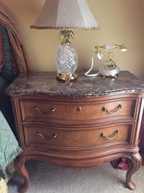 Thomasville marble top night stand