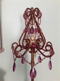 Table top purple crystal lamp