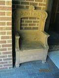 Oak antique chair with storage seat, needs some TLC