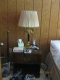 One of pair Hollywood Regency Lamps, 3 lights