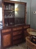 Beautiful China Cabinet with carved wood doors