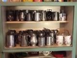 Pewter tankards, some from England