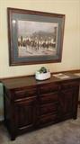 G Harvey Framed Print above this GORGEOUS Dark Oak Sideboard
