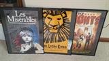 Broadway posters framed
