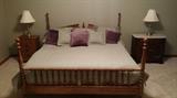 This is a really pretty bed frame, king mattress & boxspring in very good condition!